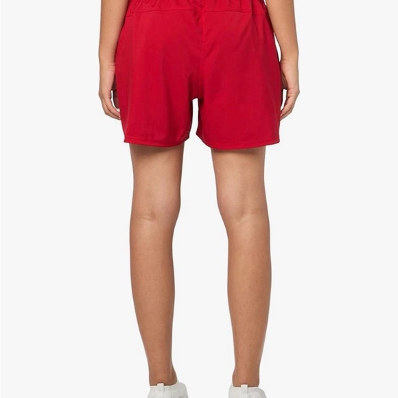 Kansas Jayhawks Adidas Women's Red Athletic Shorts - Picture 2 of 12